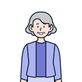 笑顔のお年寄りのお客さま（女性）のイラスト