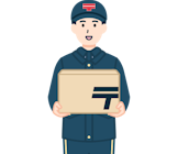 ゆうパックを持った集配社員（男性）