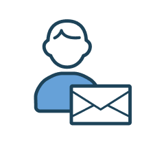 人と封筒（本人限定受取郵便）