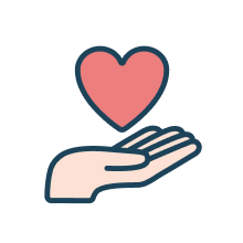 手とハート（保険サービス）