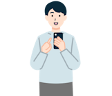 スマホを持ったお客さま（男性）