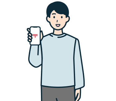 スマホを持ったお客さま（男性）2