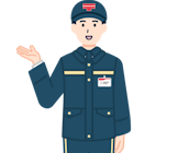 案内する集配社員（男性）