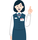 指差しする窓口社員（女性）3