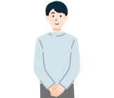 手を組んだお客さま（男性）