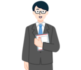 レターパックプラスを持ったその他社員（男性）