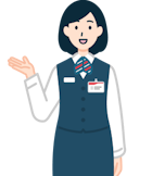 案内する窓口社員（女性）