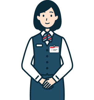 手を組んだ窓口社員（女性）2