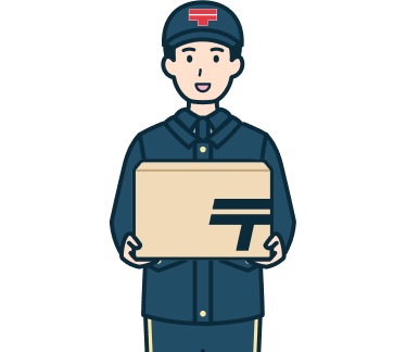 ゆうパックを持った集配社員（男性）