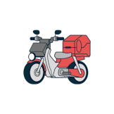 配達用バイクのイラスト