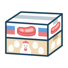 段ボール（牛肉・卵）