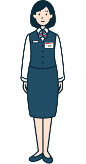 窓口社員（女性）の全身2