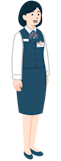 窓口社員（女性）の斜め