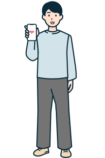 スマホを持ったお客さま（男性）の全身2