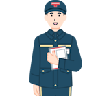 レターパックプラスを持った集配社員（男性）