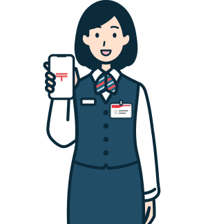 スマホを持った窓口社員（女性）２