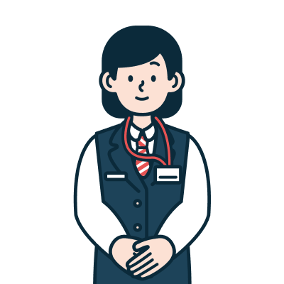 窓口・渉外営業社員（女性）のイラスト