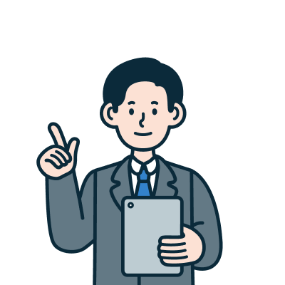 バインダーを持っているビジネスパーソン（男性）のイラスト