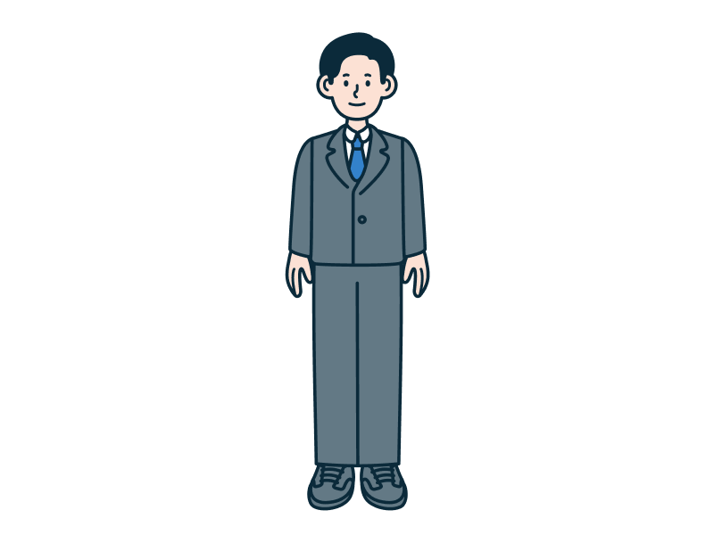 ビジネスパーソン（男性）の全身イラスト