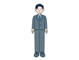 ビジネスパーソン（男性）の全身イラスト