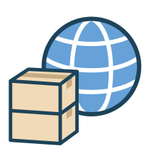 地球儀と段ボール