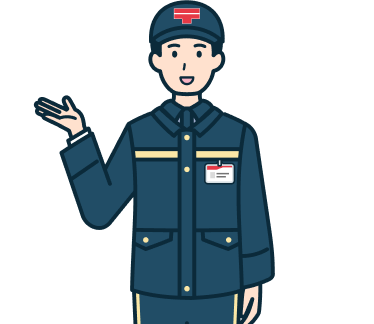 案内する集配社員（男性）