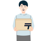 ゆうパックを持ったお客さま（男性）