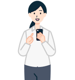 スマホを持ったお客さま（女性）