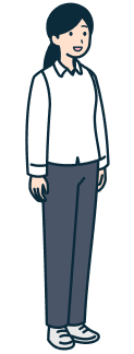 お客さま（女性）の全身斜め