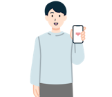 スマホを持ったお客さま（男性）3