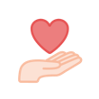手とハート（保険サービス）