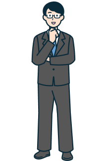 顎に手を当てたその他社員（男性）の全身