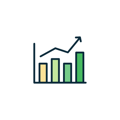 成長グラフのイラスト