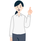 指差しするお客さま（女性）2