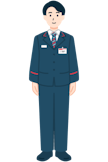 窓口社員（男性）の全身