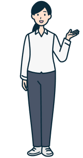 手を上げたお客さま（女性）の全身2