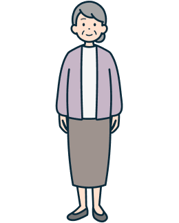 高齢のお客さま（女性）の全身