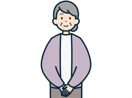 手を組んだ高齢のお客さま（女性）
