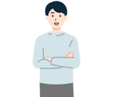 腕を組んだお客さま（男性）