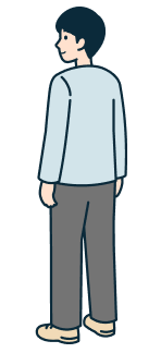 お客さま（男性）の全身背面斜め