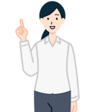 指差しするお客さま（女性）