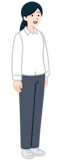 お客さま（女性）の全身斜め