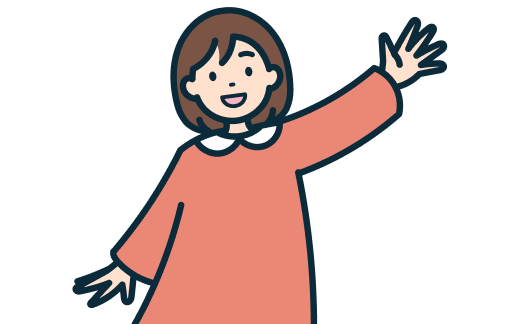 手を上げた子供のお客さま（女性）2