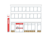 郵便局（ビル）の外観のイラスト