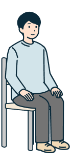 お客さま（男性）の座位斜め