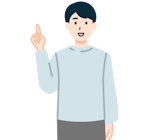 指差しするお客さま（男性）