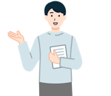 書類を持ったお客さま（男性）