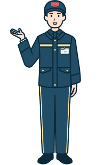 案内する集配社員（男性）の全身