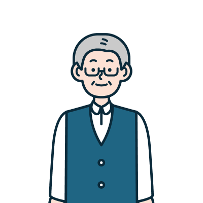 お年寄りのお客さま（男性）のイラスト