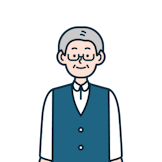お年寄りのお客さま（男性）のイラスト